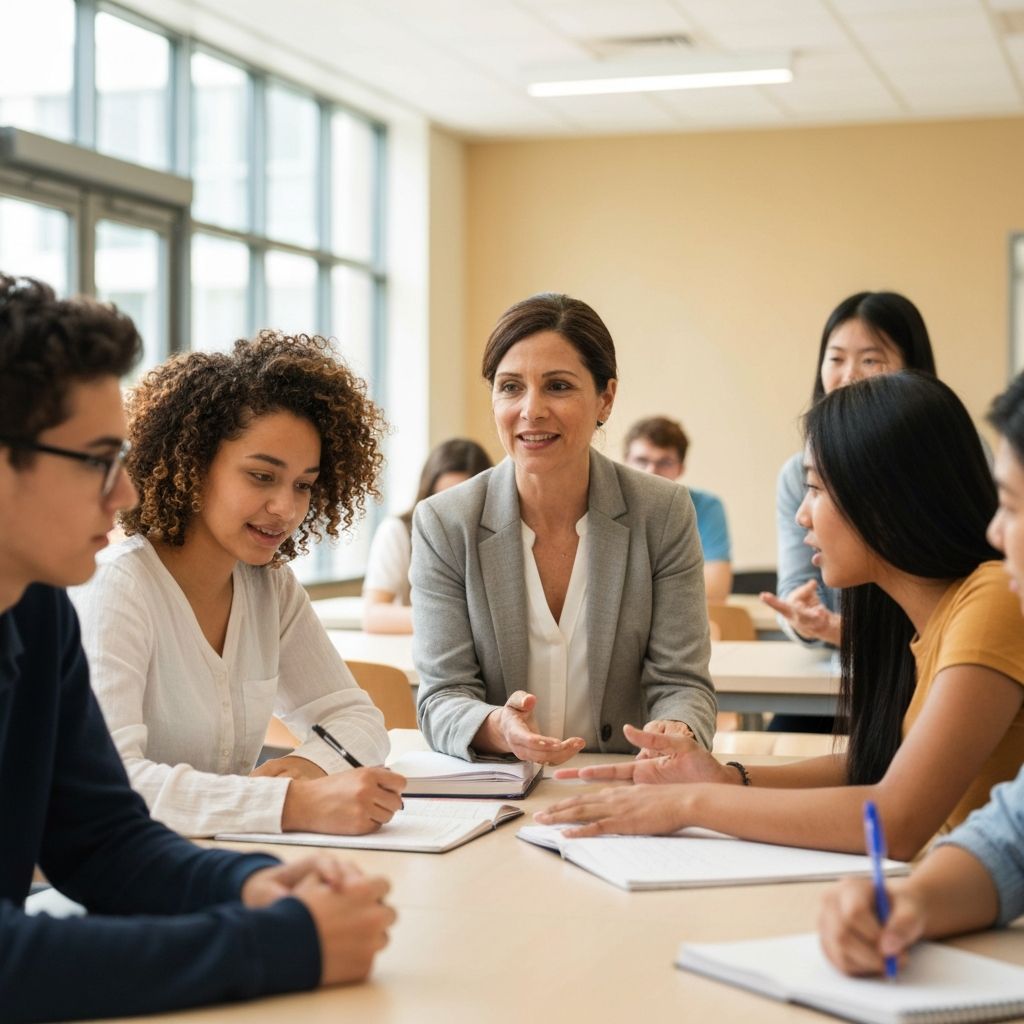 Students and mentor in partnership discussion